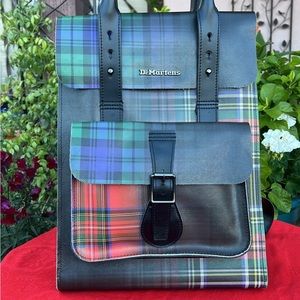 Dr. Martens Full Size Multicolor Tartan Plaid Backpack 🎒